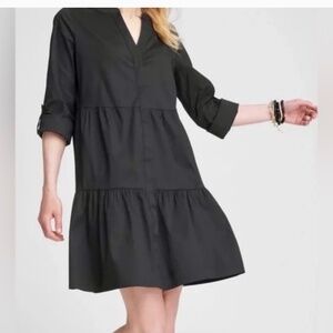 Chicos black tiered dress, size 16
